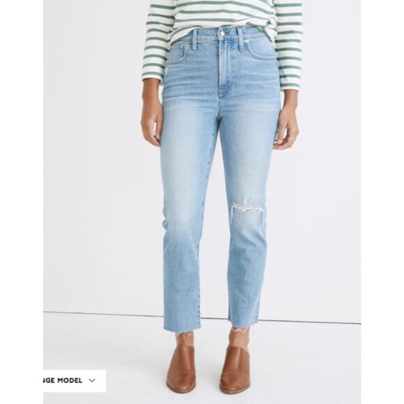 MADEWELL The Perfect Vintage Jean in Coney Wash: Destroyed Edition Distressed 28 - Picture 1 of 10